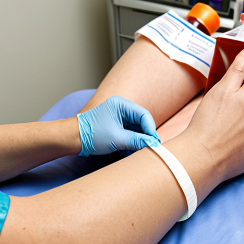 **Image Prompt 1: Blood Test Procedure**
   - "A medical professional performing a blood test on a patient. The setting is a clean, well-lit clinic. The nurse is gently inserting a needle into the patient's arm while ensuring a sterile environment. Include medical equipment like alcohol wipes and vials for blood collection in the background."